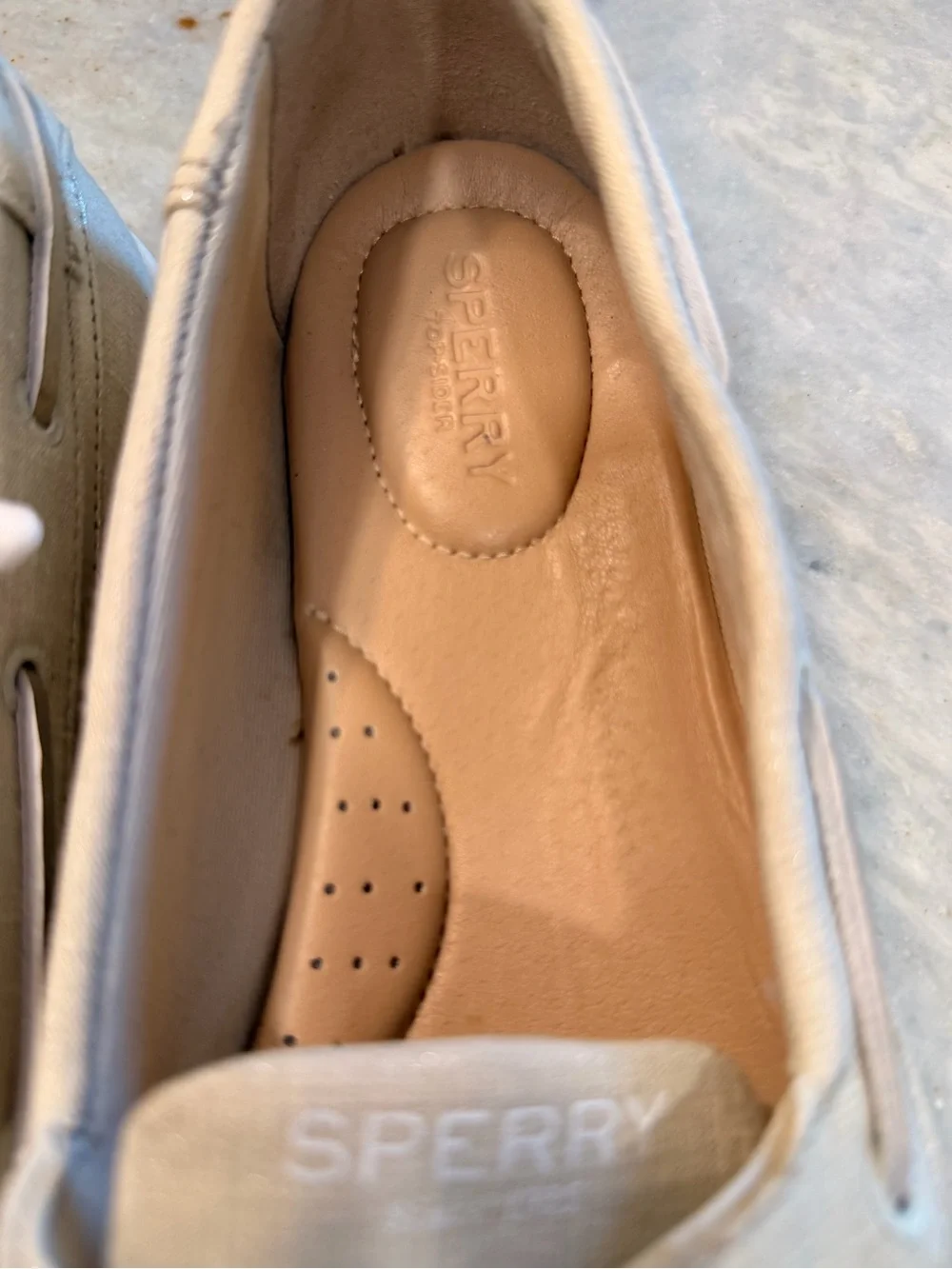 Sperry Canvas Boat Shoes in Light Ivory